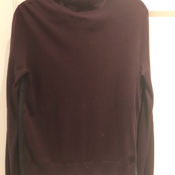 Ted Baker maroon sweater with black leather front - Picture 3 of 6